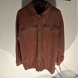 Wild Fable Rust Button-Up Shirt Jacket